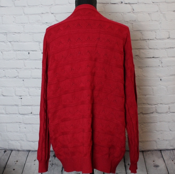 Red Open Front Cardigan - Picture 2 of 5